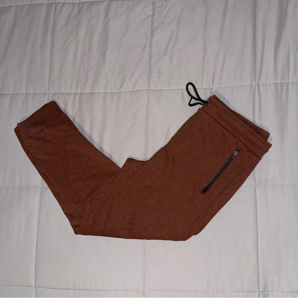Aeropostale Men's Rust Joggers with Zip Pocket Size Large